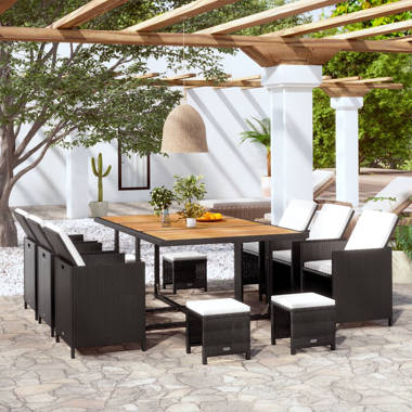 dutil 11 piece sunbrella dining set with cushions