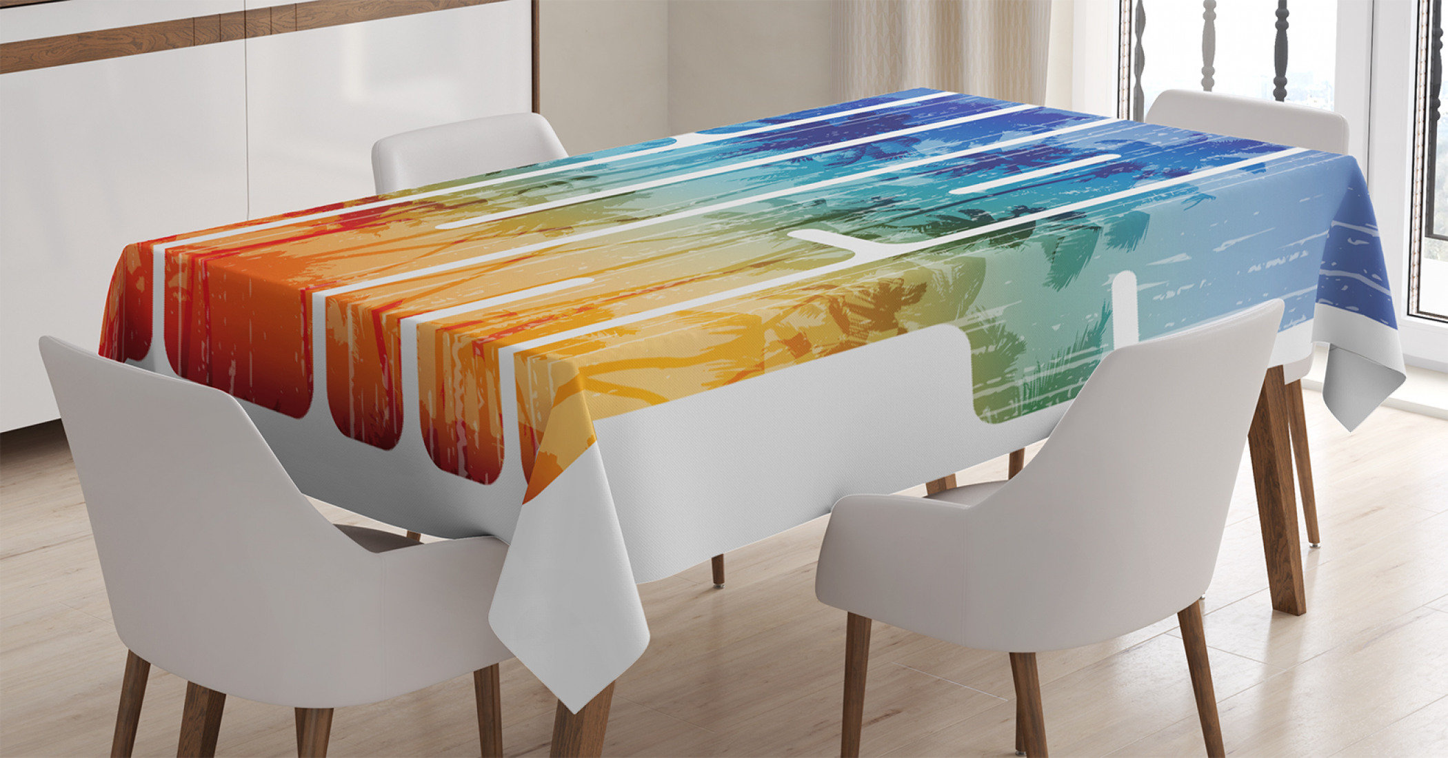 East Urban Home Ambesonne Surf Tablecloth Summer Surf Retro