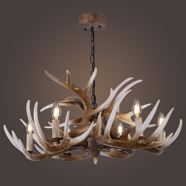 Stylish Candle Antler Chandelier Resin Deer Horn Lamps Home Decoration Lighting