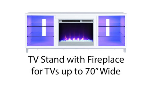 Wade Logan Hetton Tv Stand For Tvs Up To 70 Inches With Fireplace