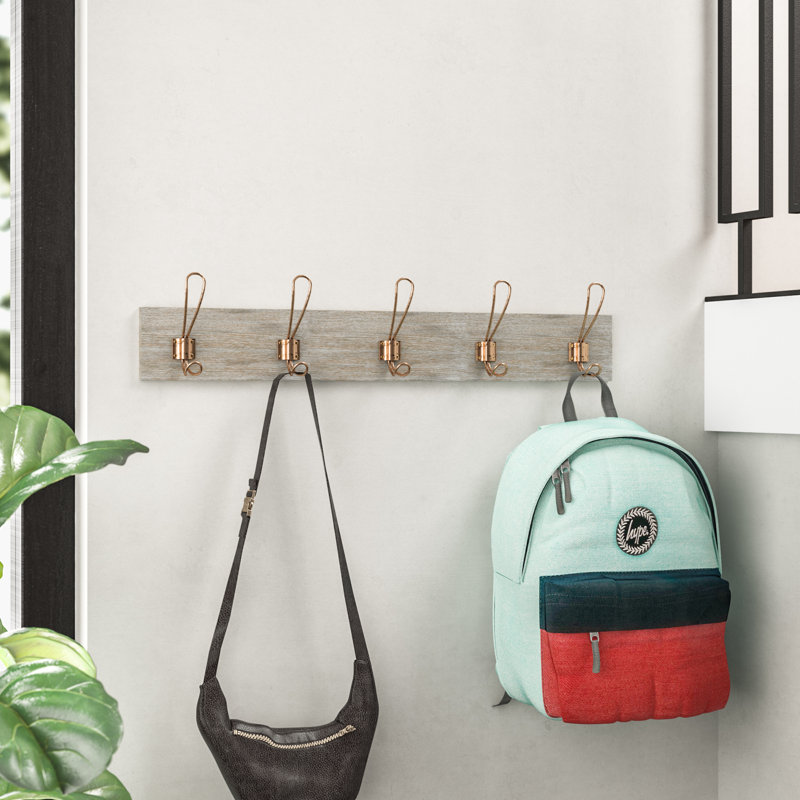 Wrought Studio Ophelia Wood Wall Mounted Coat Rack Reviews Wayfair