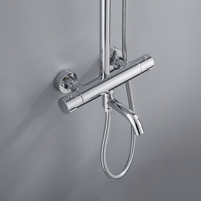 Amuer International Rainfall Pressure Balanced Complete Shower System With Rough In Valve Wayfair