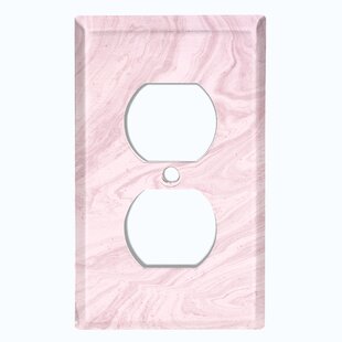 Single Outlet Wall Plate/Panel Plate/Cover 1-Gang Device Receptacle Wallplate Pink Colorful Series Love Heart Pattern Light Panel Cover 