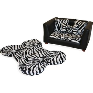 Deluxe Orthopedic Zebra Memory Foam Dog Chair Set