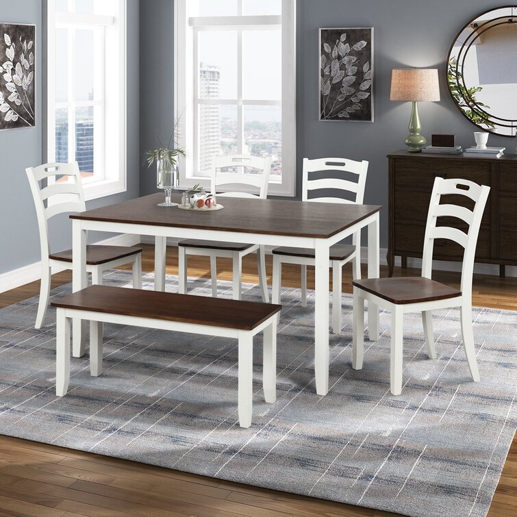 rectangular dining table and 4 chairs