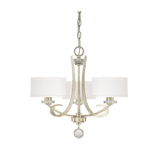 Go to store & view more images Brownesville 3-Light Shaded Chandelier by Rosdorf Park