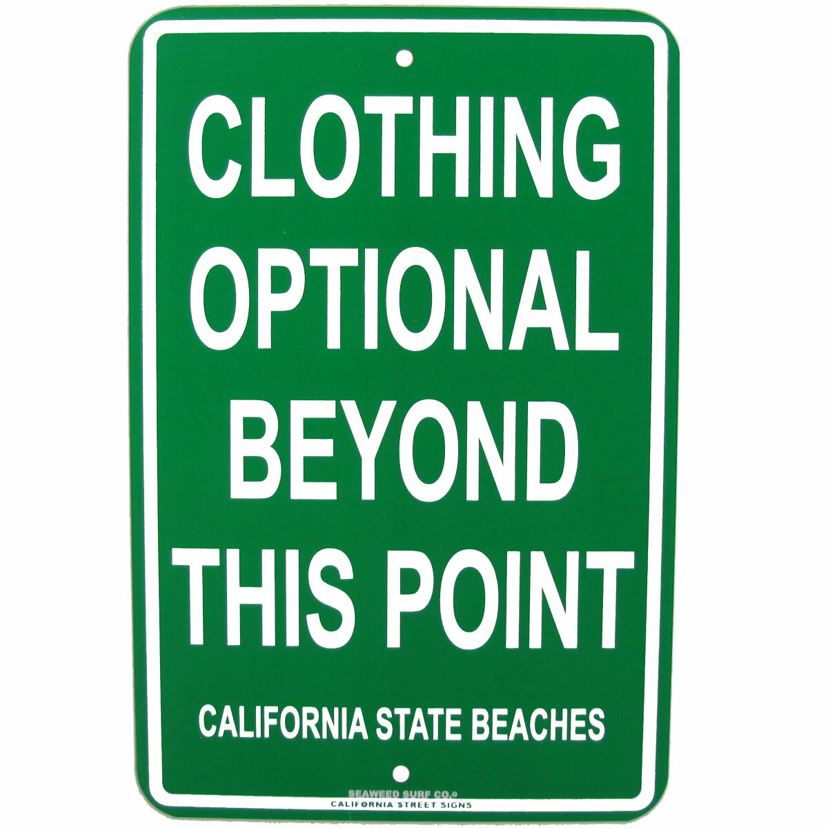 Clothing Optional Beyond This Point 8" x 12" Metal Sign Funny Embossed Plaque