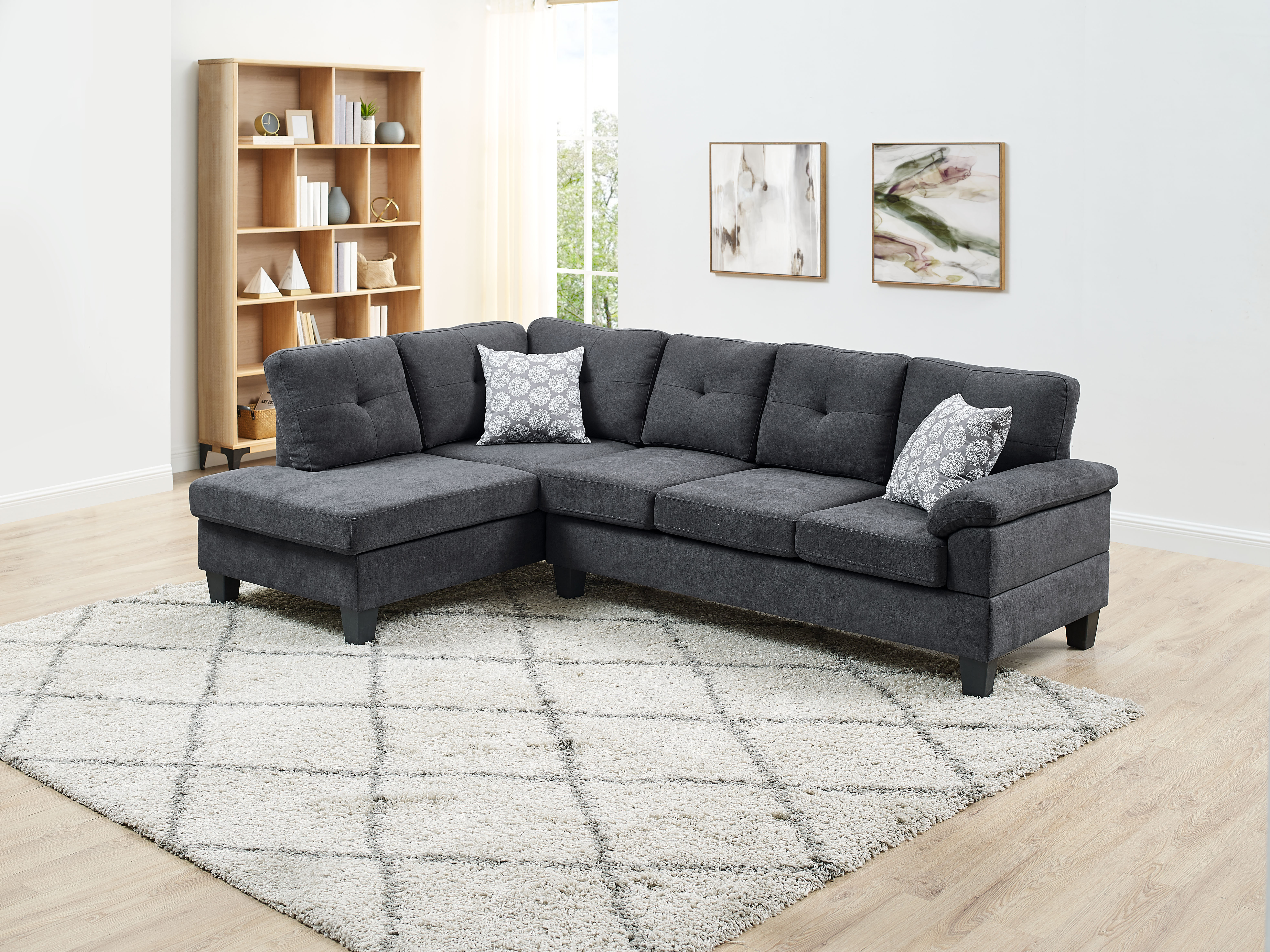 Latitude Run Azzedine 98 Chenille Left Hand Facing Sofa And Chaise Reviews Wayfair