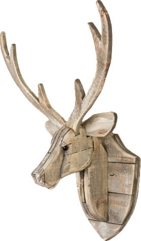 Recycled Wooden Deer Head Hanging Wall Décor Reviews Joss Main