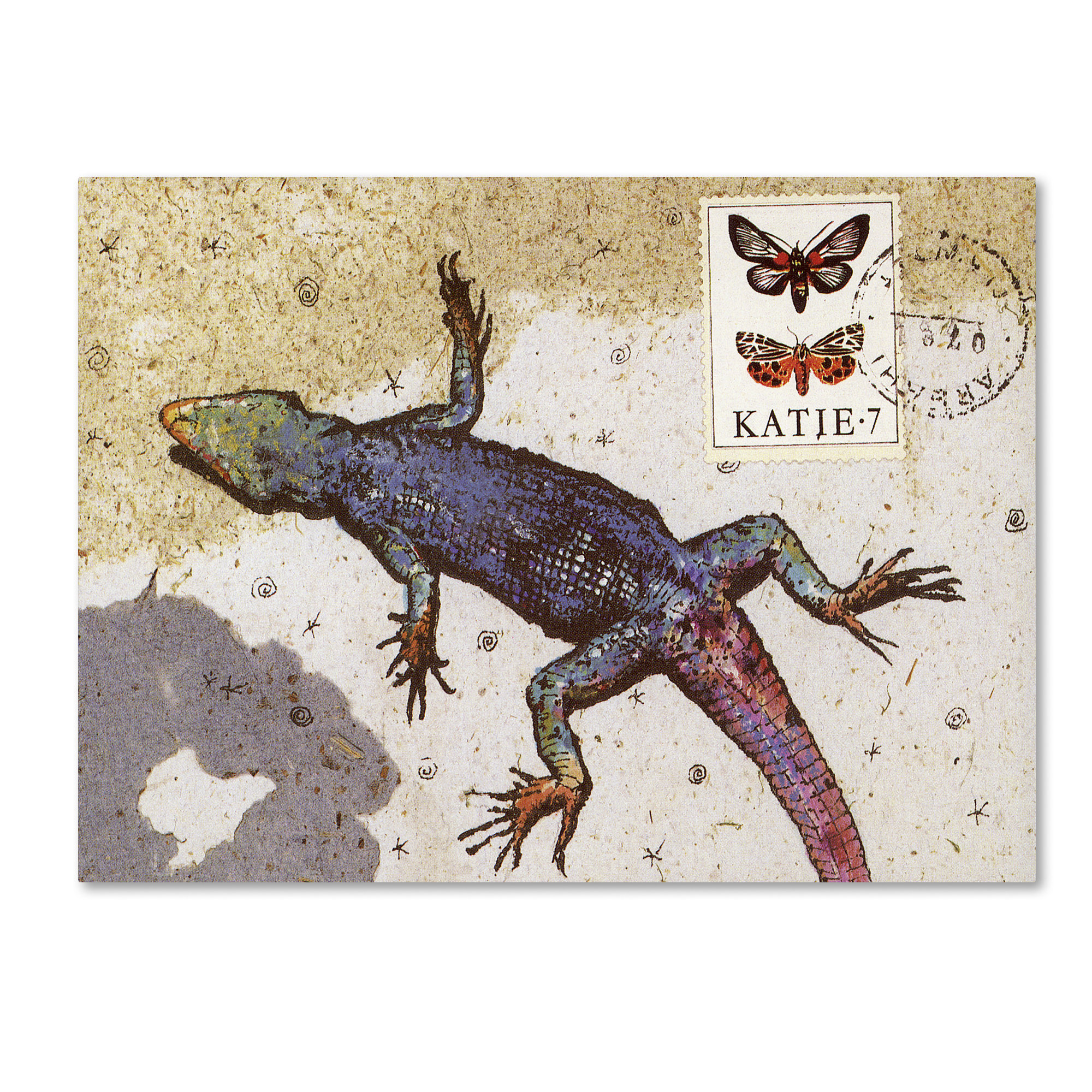 Trademark Art Rainbow Lizard By Nick Bantock Graphic Art On Wrapped Canvas Wayfair