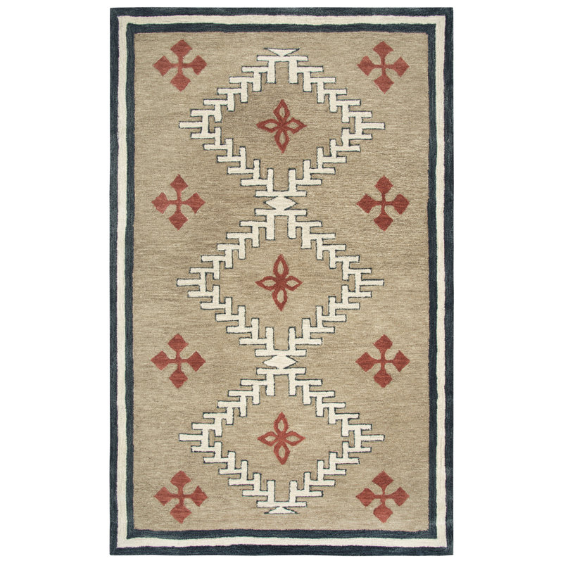 Loon Peak Potts Southwestern Handmade Tufted Wool Area Rug Wayfair