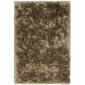 Joellen Textured Contemporary Shag Brown Area Rug