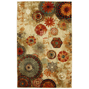 Modern Red Barrel Studio Area Rugs Allmodern Bergen Caravan Medallion Beige Orange Area Rug