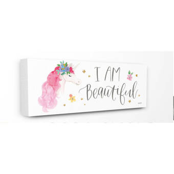 Isabelle Max Smedley I Am Beautiful Word Unicorn Watercolor Kids Wall Decor Reviews Wayfair