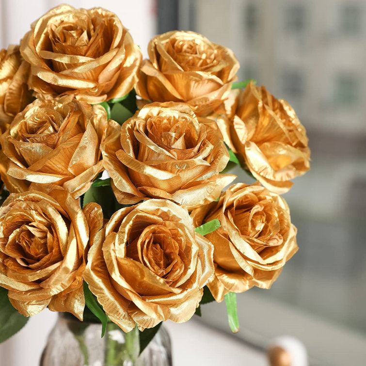 Artificial Roses Fake Silk Flowers Real Touch Long Stem Home Wedding Party 