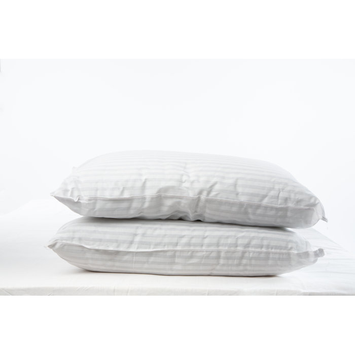 2 PAIRS 4 BEDDING SET FOUR PACK SATIN STRIPE DELUXE SUPER BOUNCE BACK PILLOWS