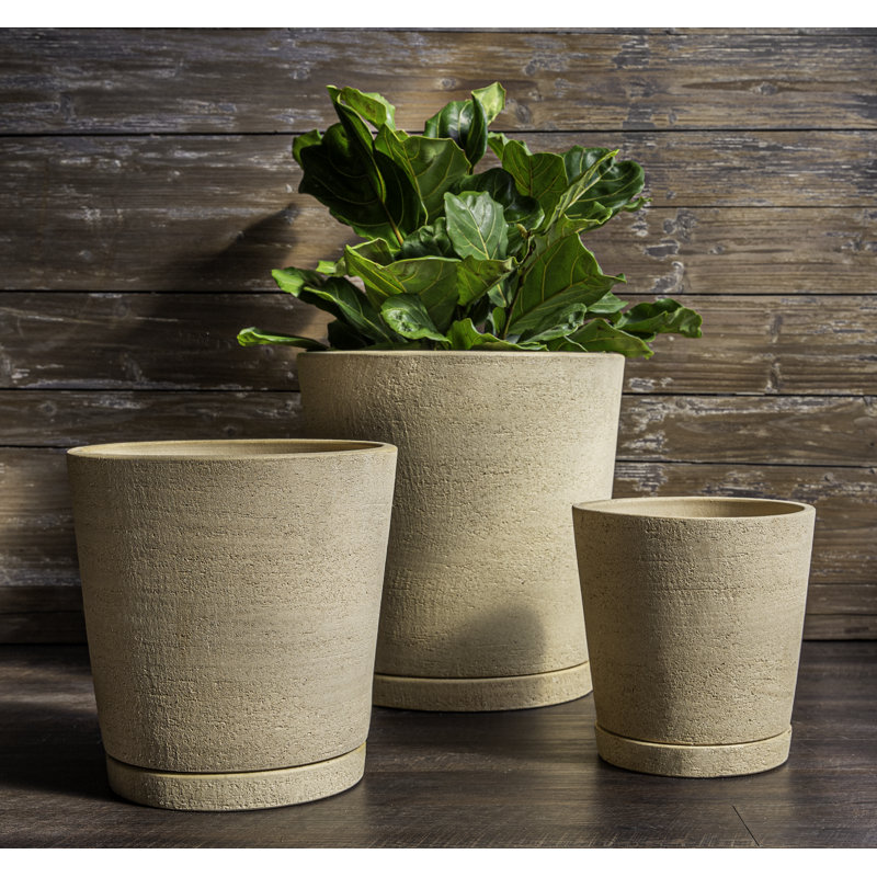 Campania International Inc I O Series 3 Piece Glazed Terra Cotta Pot Planter Set Wayfair
