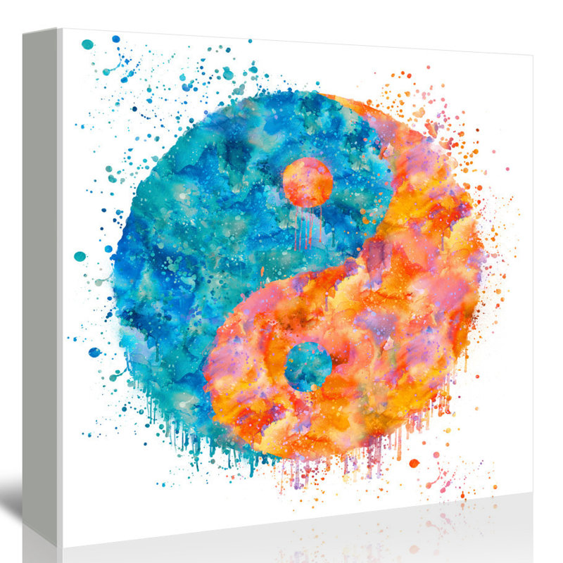 East Urban Home Yin Yang Square Painting Print On Canvas Wayfair