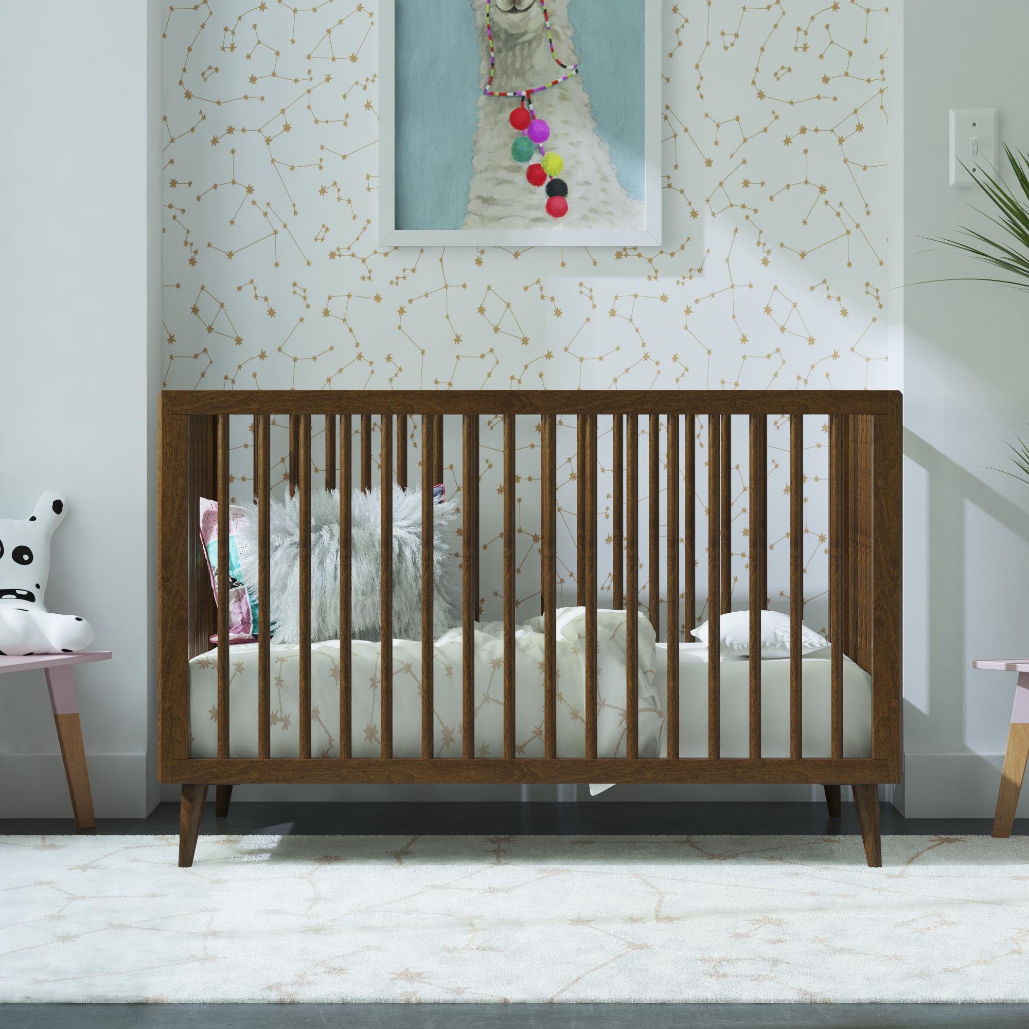 walnut convertible crib