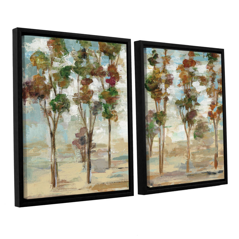 Loon Peak Serene Forest 2 Piece Framed Painting Print On Canvas