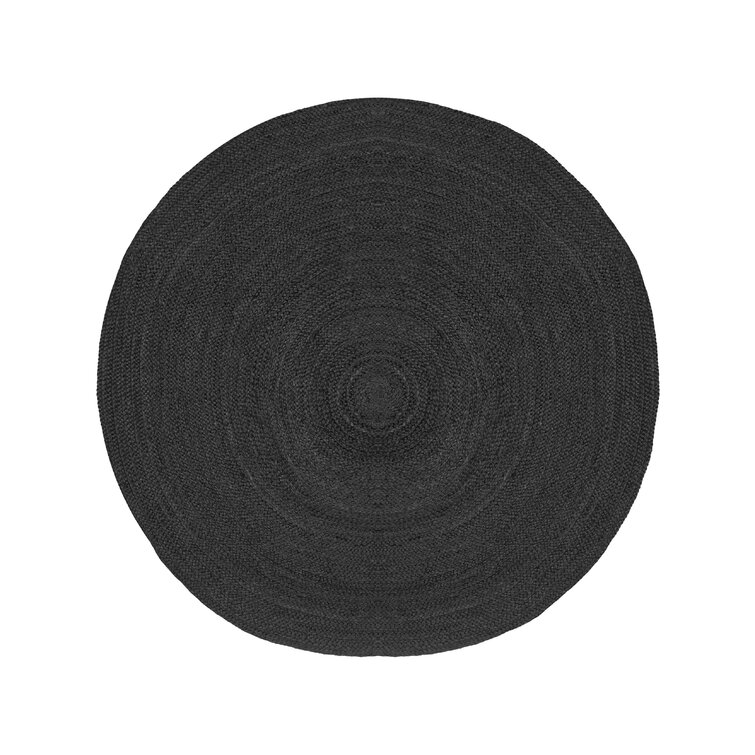 120cm 150cm Jute Black Circle Plain Rustic Cottage Braided American Style rugs