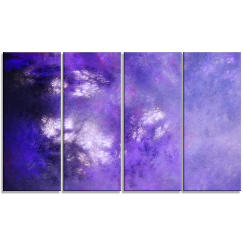 Designart Blur Purple Sky With Stars Painting Print Multi Piece