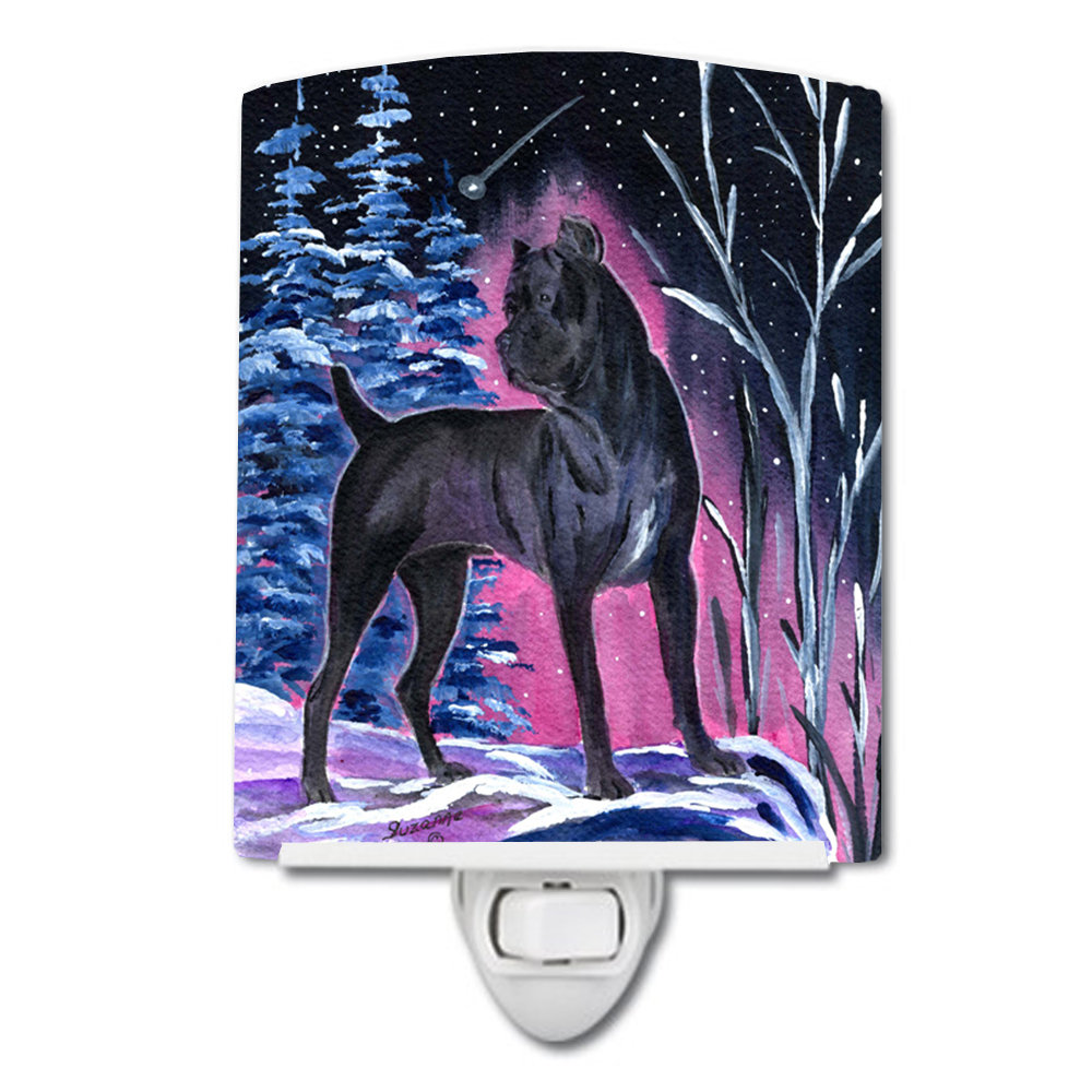 Starry Cane Corso Ceramic Night Light