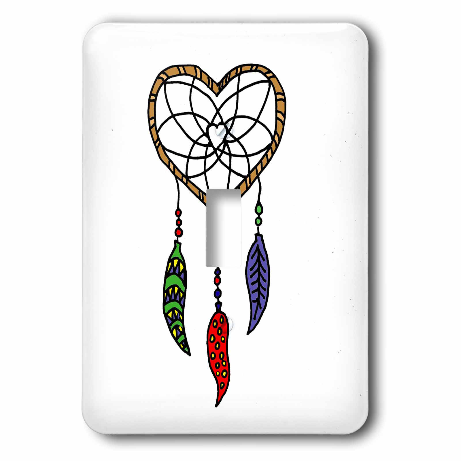 3drose Heart Shaped Dream Catcher 1 Gang Toggle Light Switch Wall Plate Wayfair