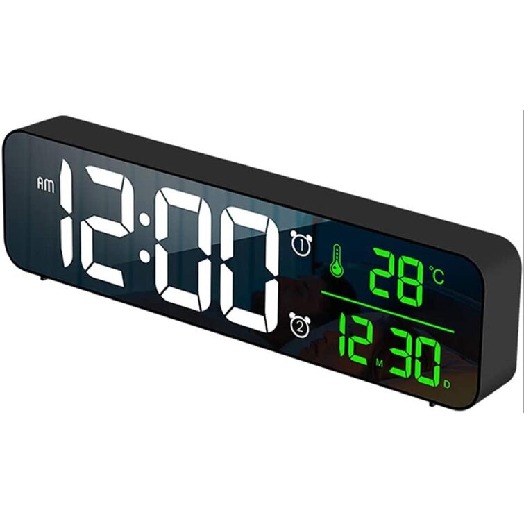 Details about   Digital Wooden LED Alarm Clock W Pen Holder Time Date 2 Color Option 