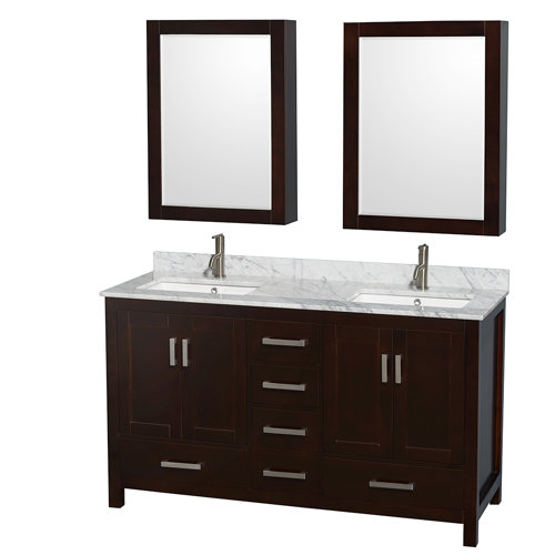 Wyndham Collection Sheffield 60" Double Bathroom Vanity ...
