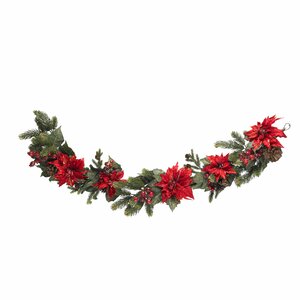 Poinsettia and Berry Garland