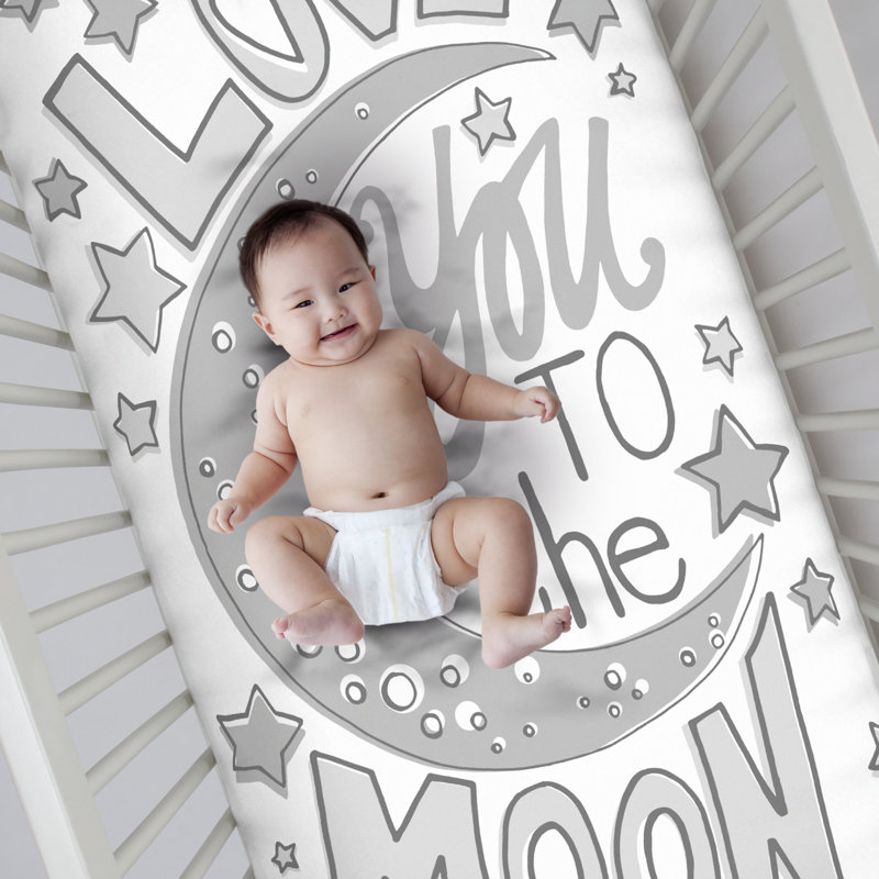 love you to the moon and back crib sheet