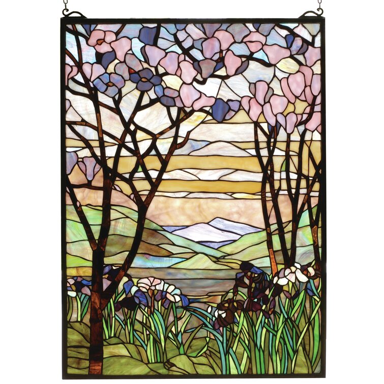 August Grove Wanneroo Tiffany Magnolia Stained Glass Window Reviews Wayfair