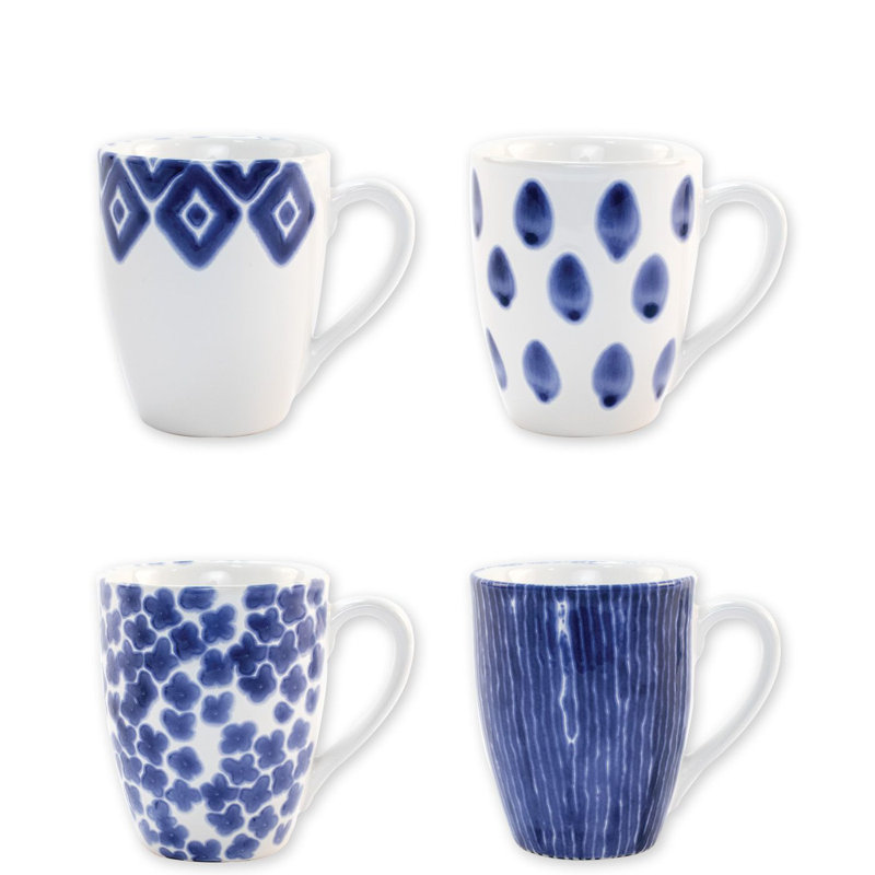 Vietri Viva Santorini Assorted 4 Piece Coffee Mug Set Reviews Wayfair