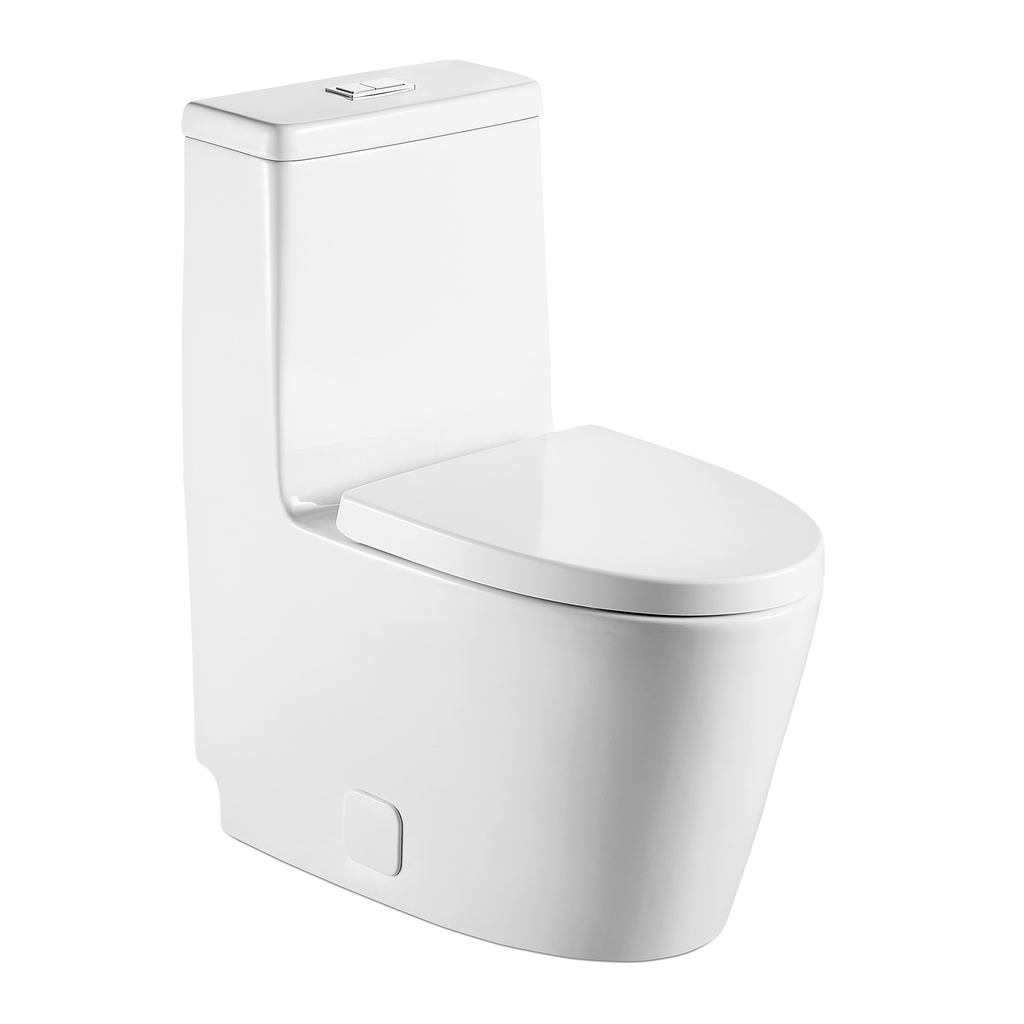 Matrix Decors Dual Flush Elongated One Piece Toilet With High Efficiency Flush Seat Included Wayfair