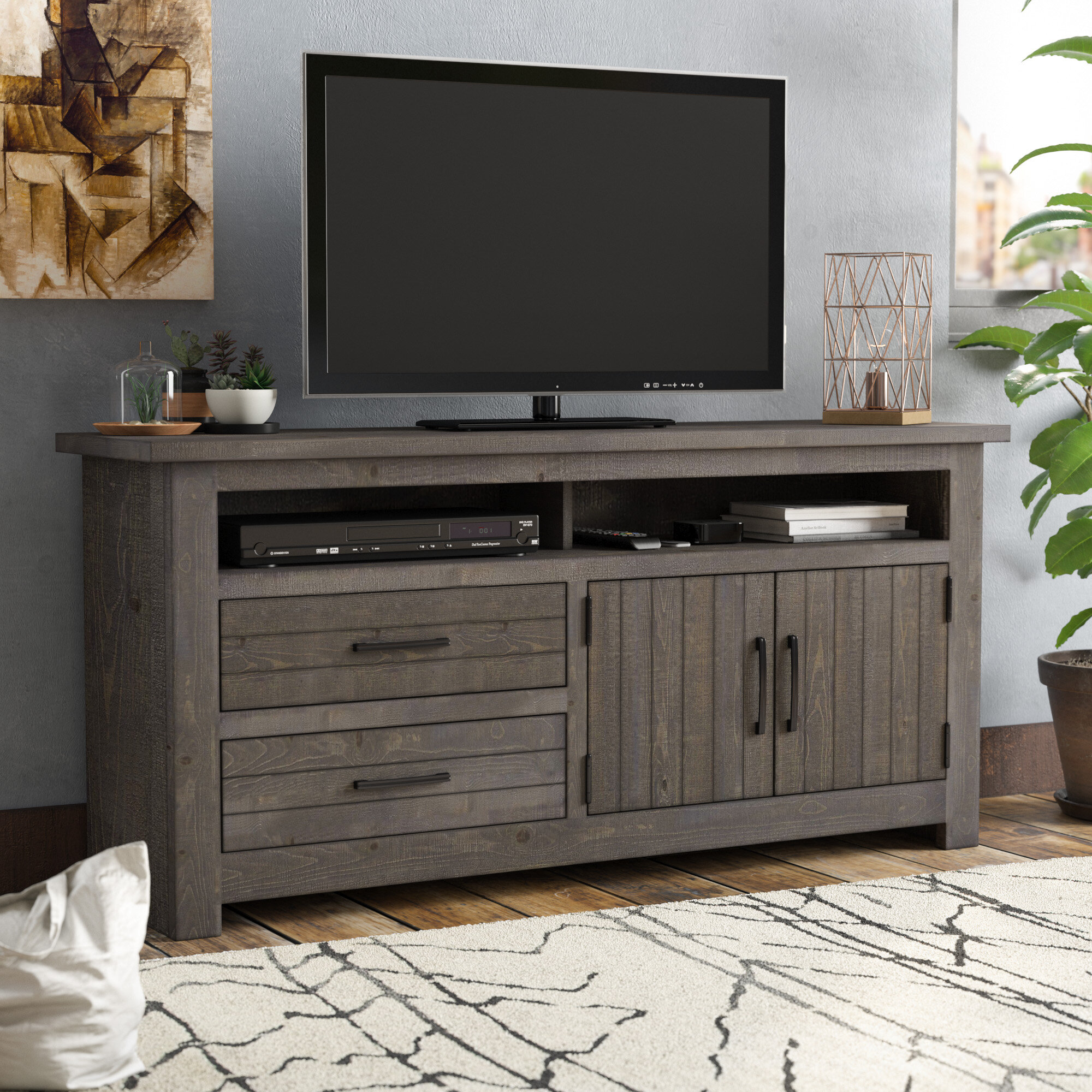 Grand View Estates Solid Wood Tv Stand For Tvs Up To 60 Inches