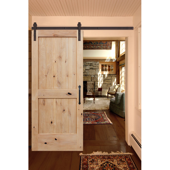 Paneled Wood Unfinished Barn Door Without Installation Hardware