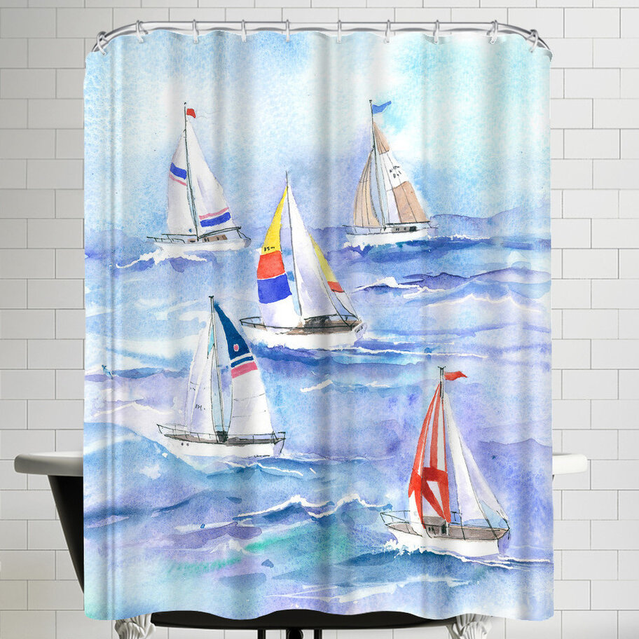 East Urban Home Yachts Single Shower Curtain Wayfair