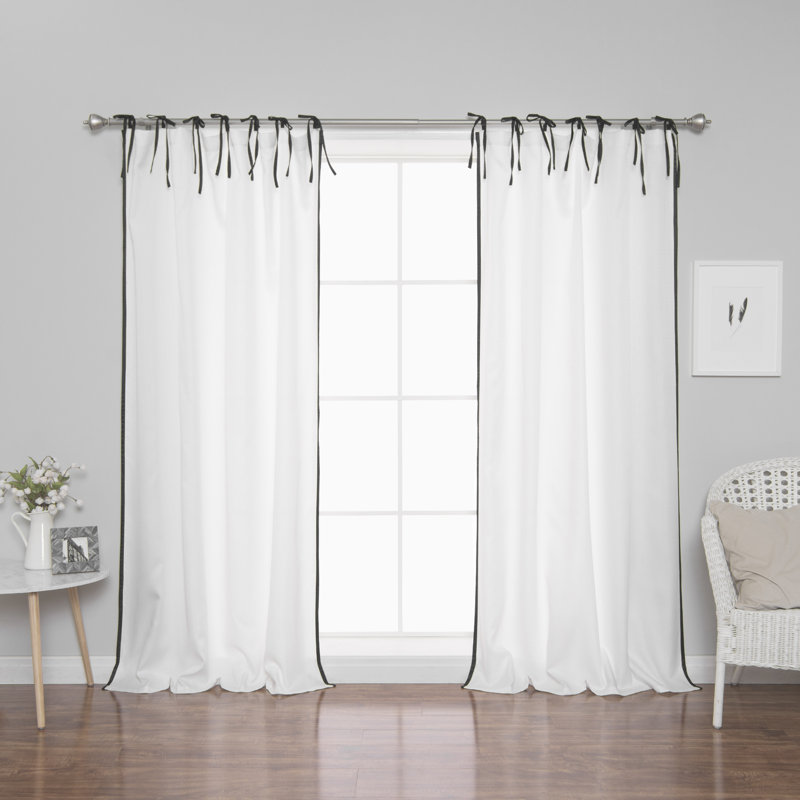 Rosdorf Park Quinnes Border Tie Top Curtain Panels Wayfair