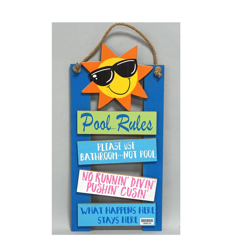 Highland Dunes Pool Rules MDF Wall Décor | Wayfair