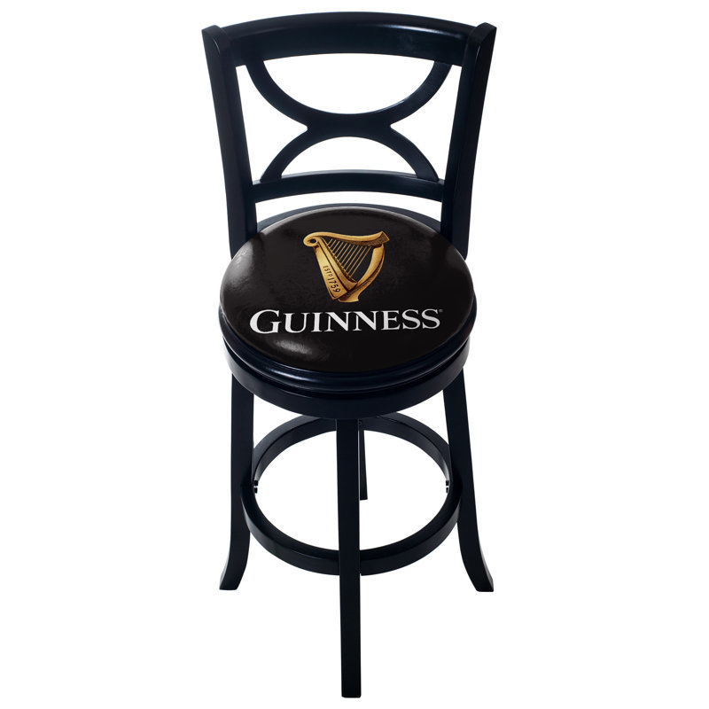 Trademark Global Guinness Wood Swivel Bar Stool With Back Guinness Wood Swivel Bar Stool With Back