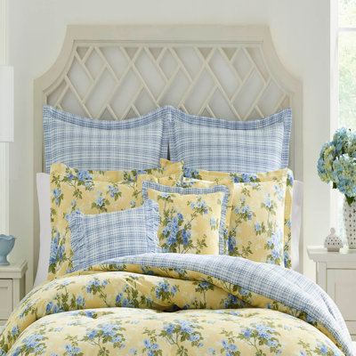 Laura Ashley Cassidy Cotton Reversible Comforter Set By Laura