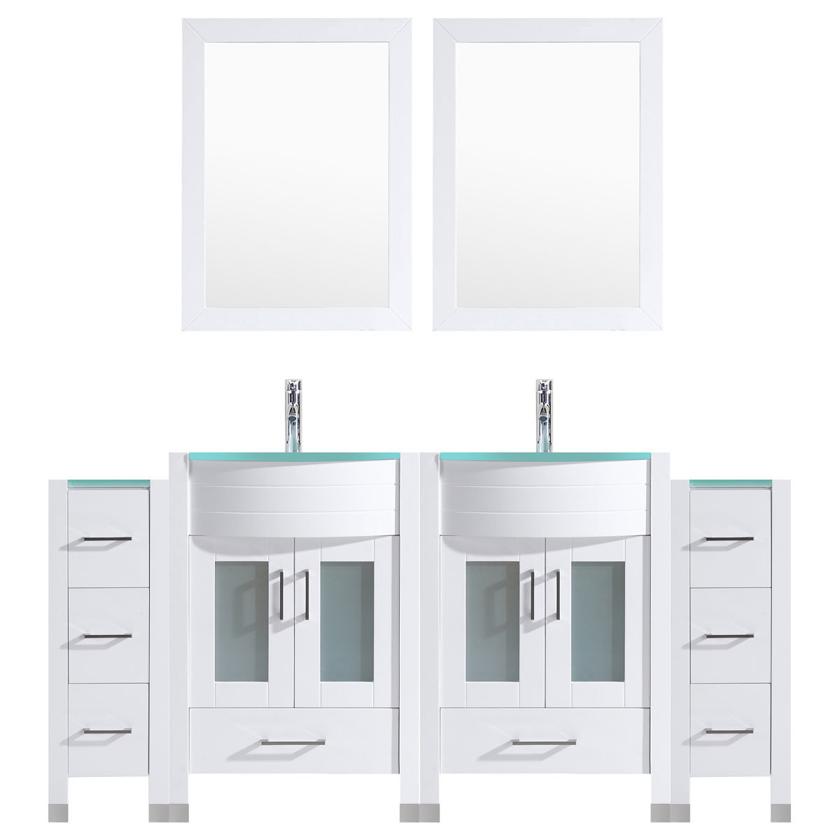 Orren Ellis Marguez 96 Double Bathroom Vanity Set With Mirror Wayfair