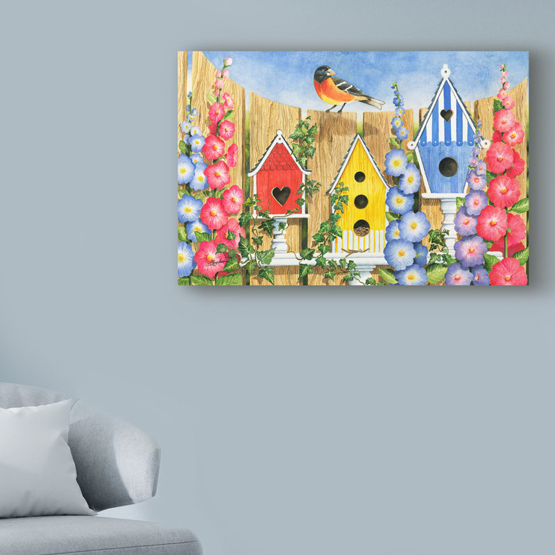 Winston Porter Bird House Row Acrylic Painting Print On Wrapped