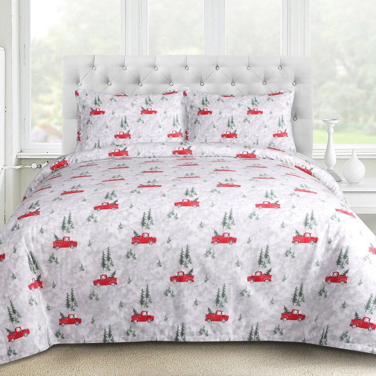 FULL SIZE FLANNEL SHEET SET 100% COTTON FLANNEL HOLIDAY CHRISTMAS PINECONES NEW 