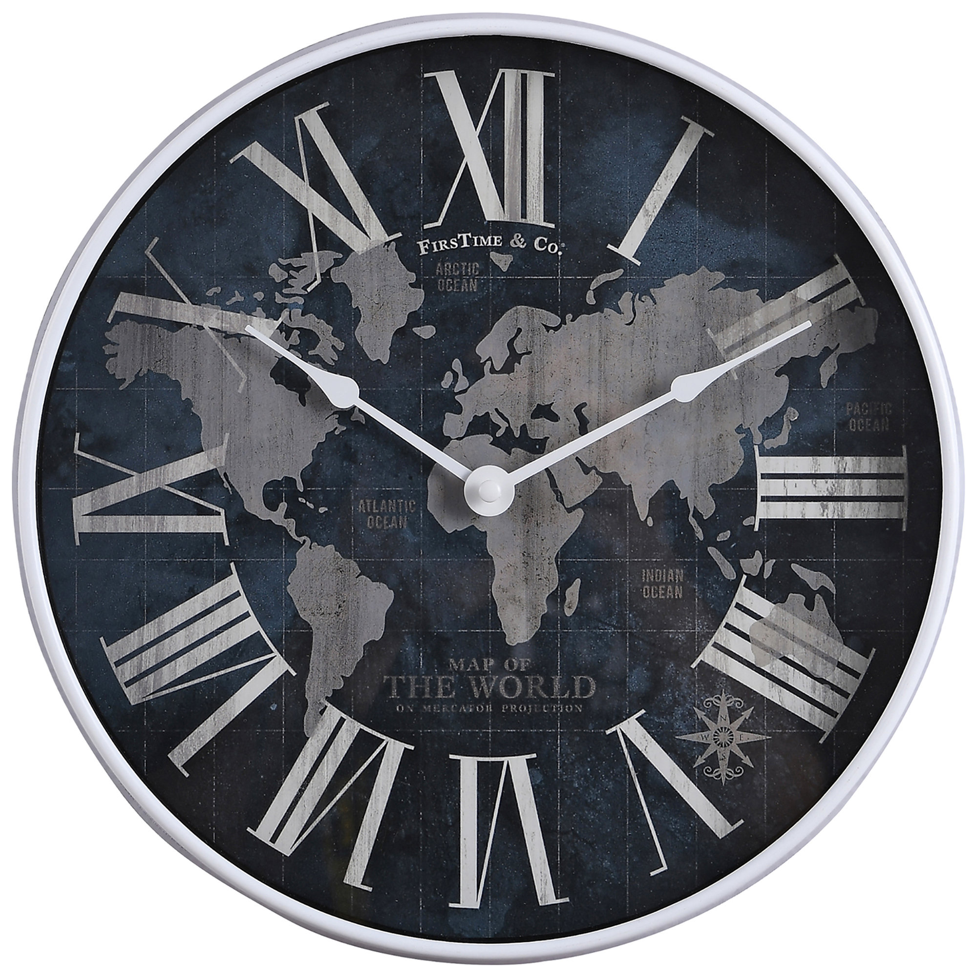 Firstime Co Navy Atlas Wall Clock Wayfair Firstime Co Navy Atlas Wall Clock Wayfair