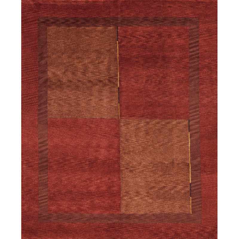 Samad Rugs Plateau Geometric Hand Knotted 8 X 10 Wool Red Brown Area Rug Perigold