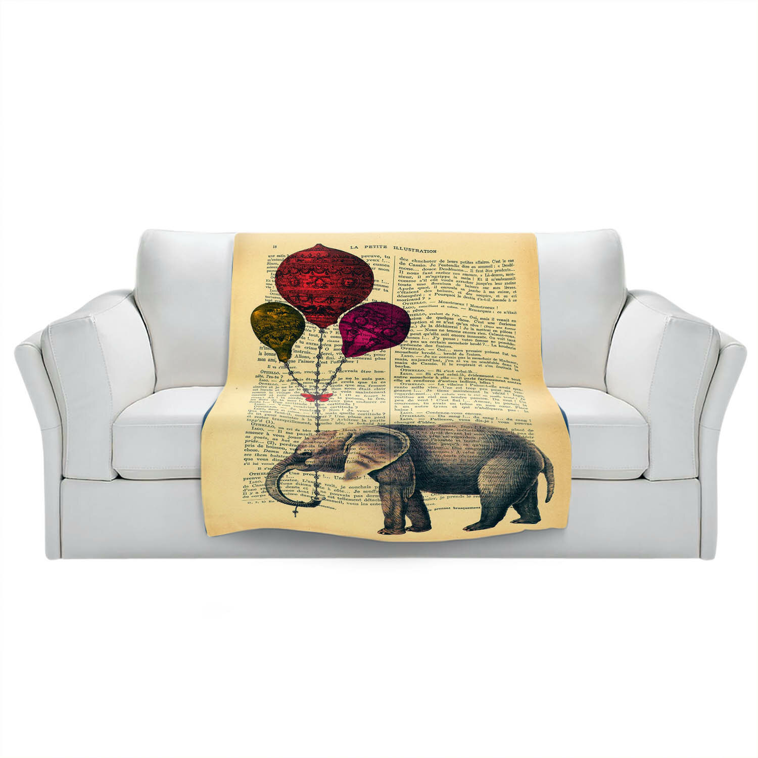 World Menagerie Sayville Elephant Balloons Blanket Wayfair