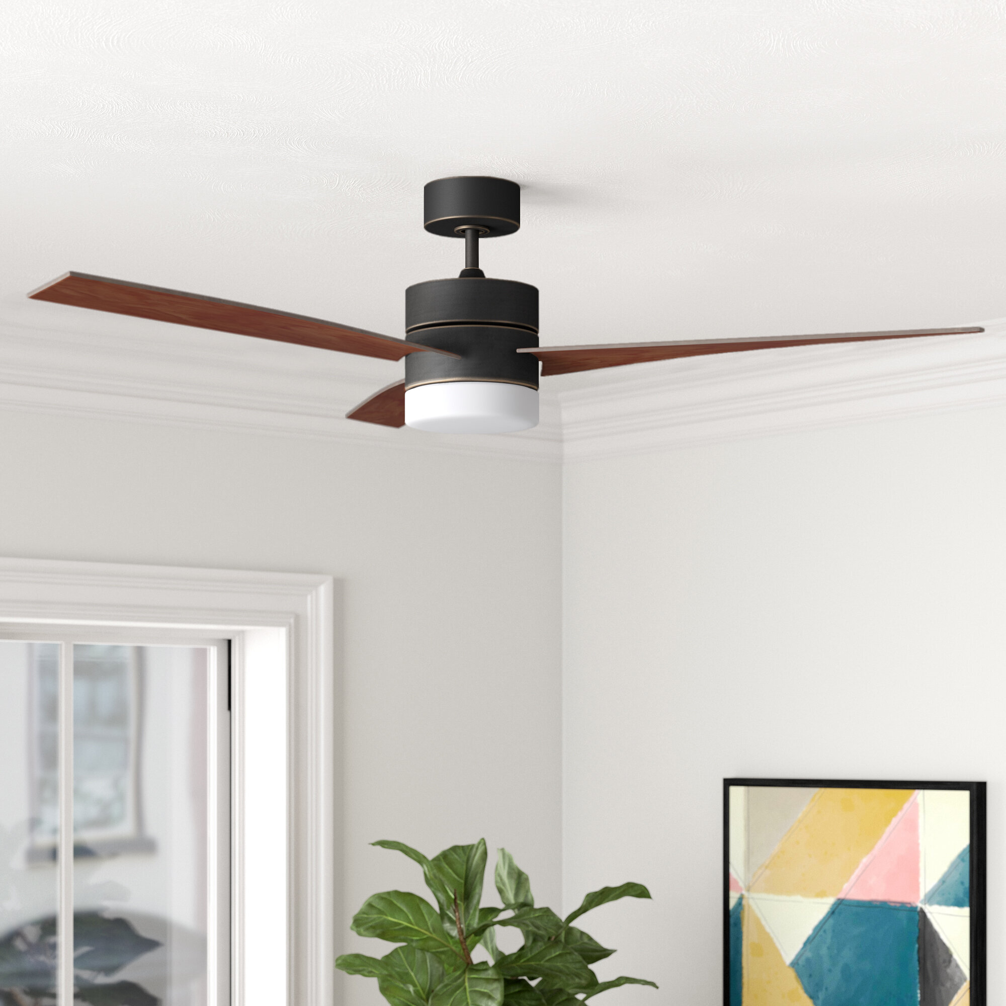 Foundstone 52 Alex 3 Blade Led Standard Ceiling Fan With Remote Control And Light Kit Included Reviews Wayfair