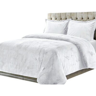 Greyleigh Shropshire Solid Oversized Duvet Cover Set Color White